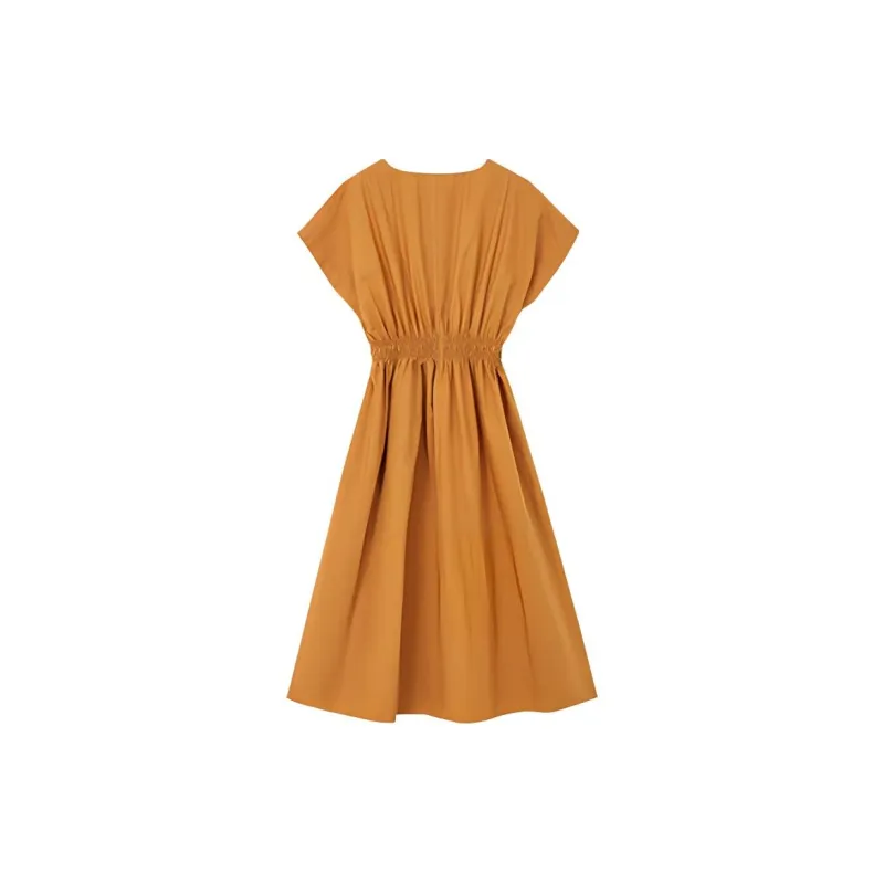 Mt Short Sleeved Dresses Women's Tangerine Orange-1