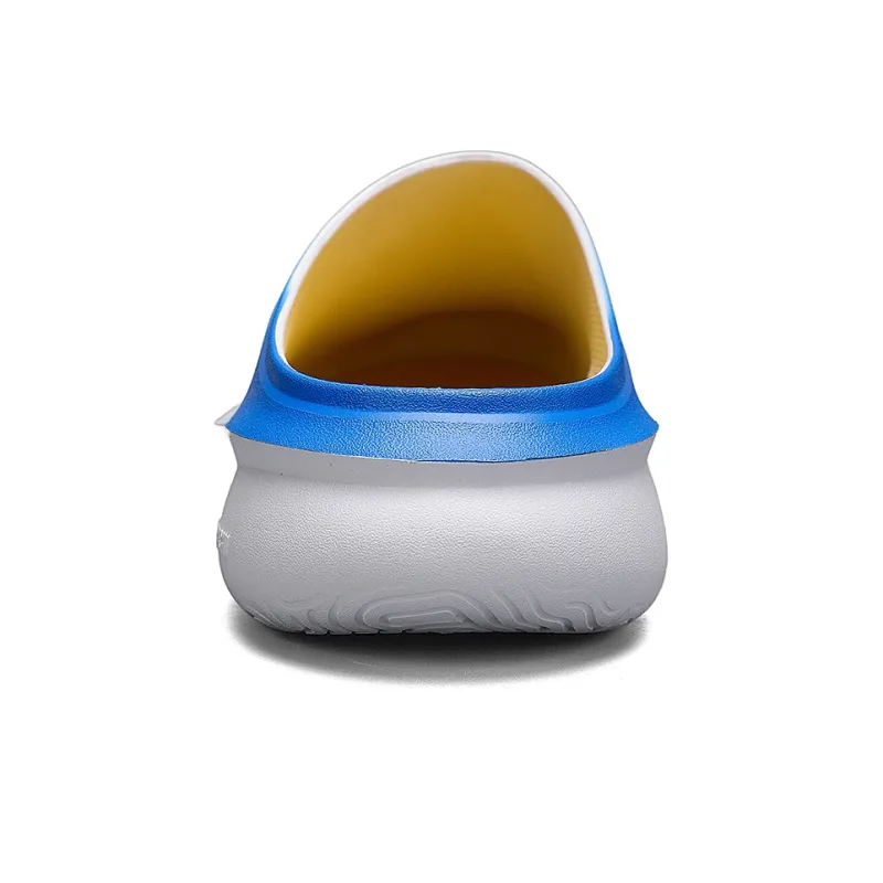 PEAK Abrasion Resistant Slip Resistant Massage Closed Toe Slippers Men's White Blue-4