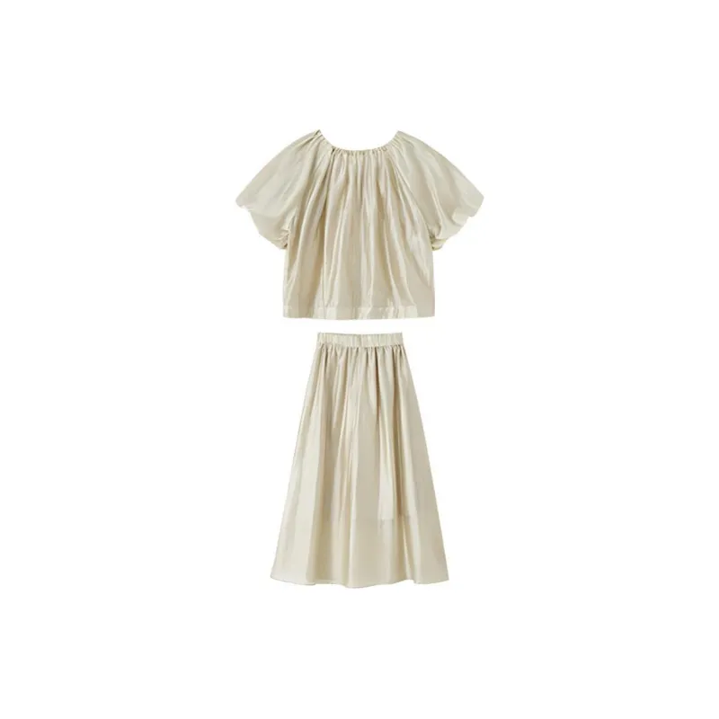 MT Two Piece Skirt Sets Women's Apricot-1
