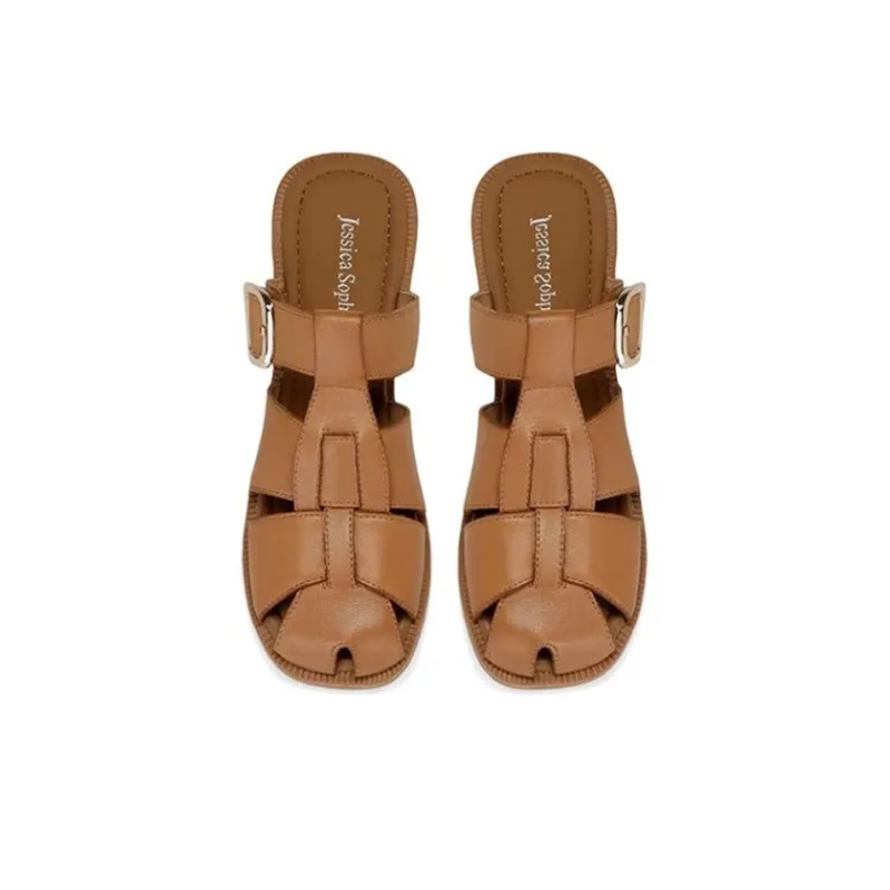 JESSICA SOPHIA Rubber Sole Slip Resistant Abrasion Resistant Wrap toe Slippers Women's-6