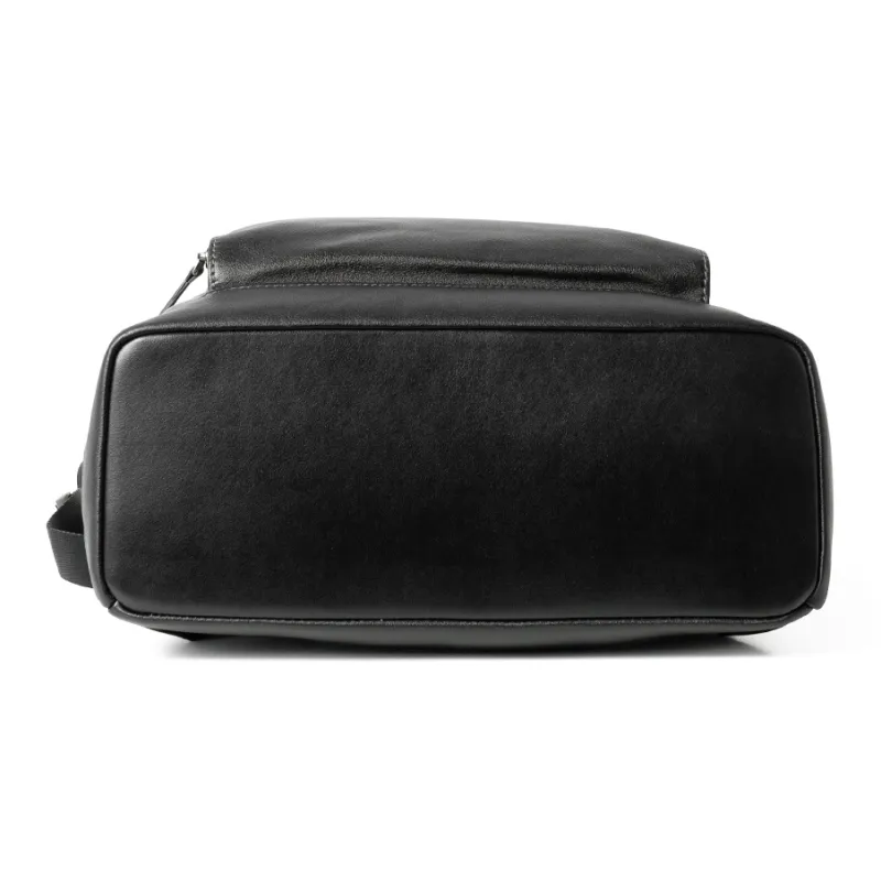 Sharkborough Cow Leather Backpack Medium Size Men's Black-5