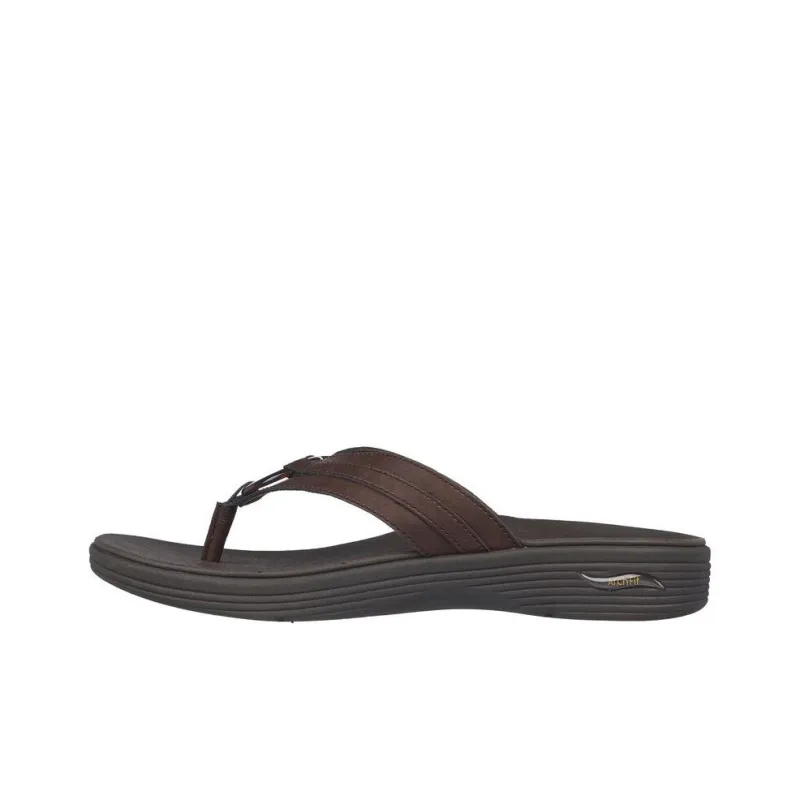 Skechers Arch Fit Abrasion Resistant Slip Resistant Flip Flops Women's Brown-0