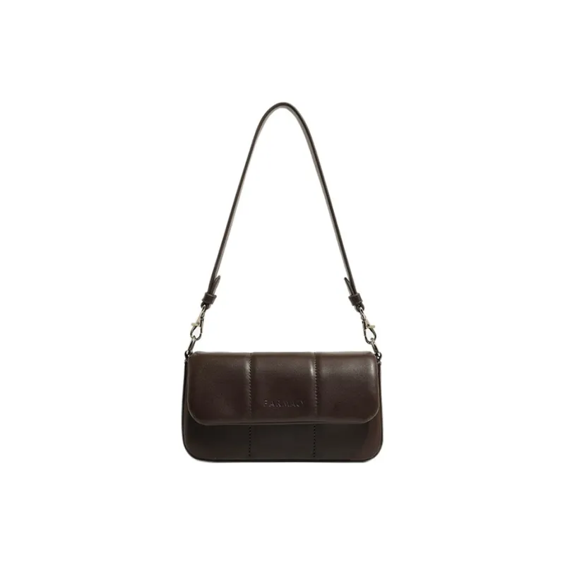 Farmacy Cow Leather Crossbody Bag Shoulder Bag Women's Ecru/Black/Coffee-10