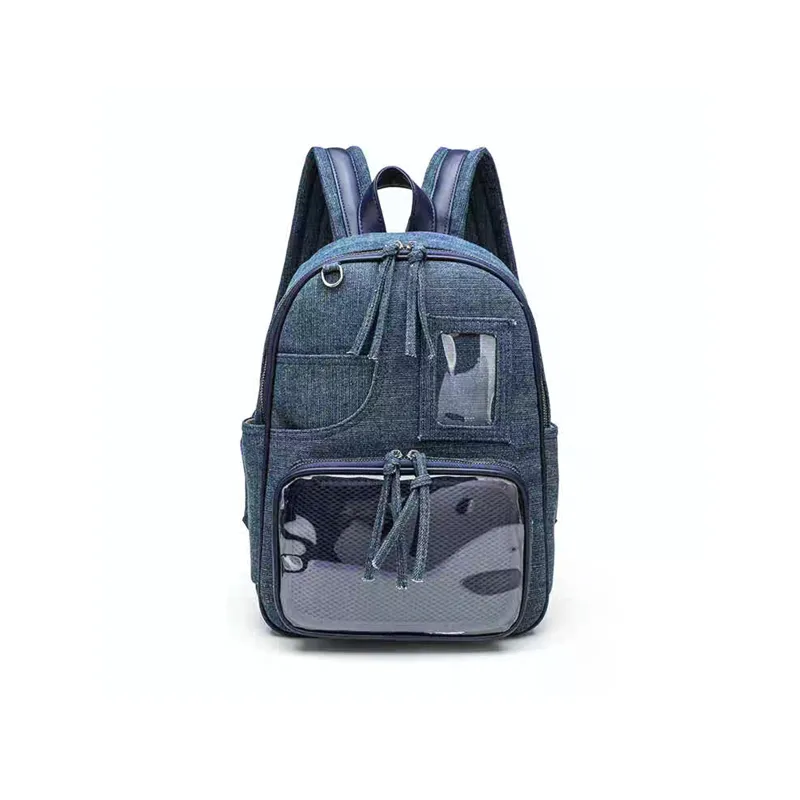 UNITE STAR Denim Commute Versatile Large Capacity Grain Backpack Medium Size Women's-5
