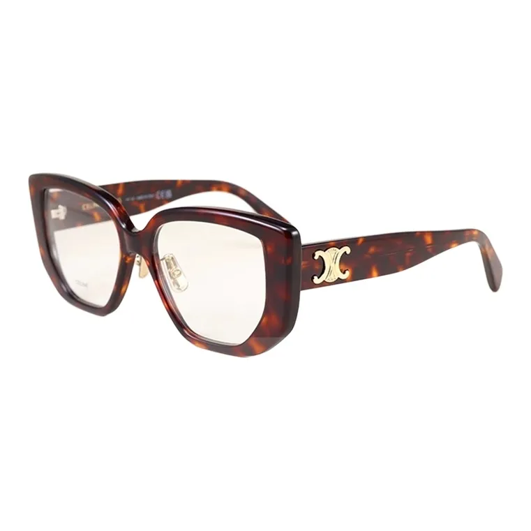 CELINE Irregular Shape Eyeglass Frames Unisex Tortoiseshell-4