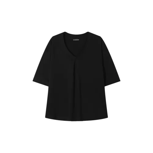 Shuya 블랙 여성 파자마 상의