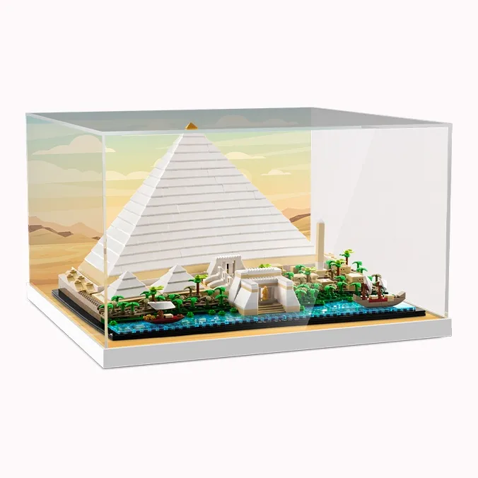 LIGHT YOUR BRICKS 100 Fun Compatible Building Block 21058 Giza Great Pyramid Display Case Model Accessories-4