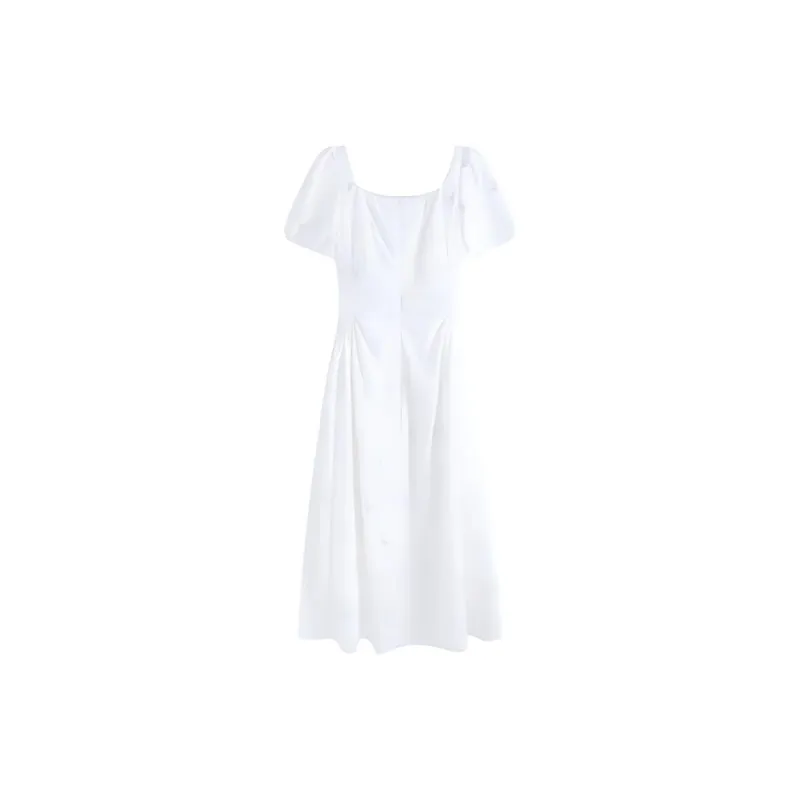 ETSE Short Sleeved Dresses Women's White-1