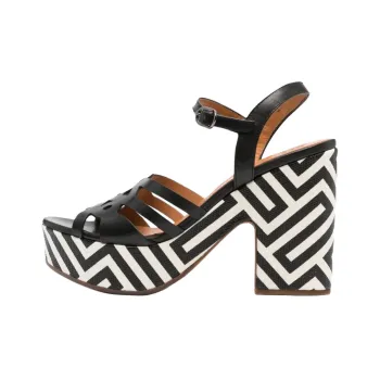 CHIE MIHARA Jelele Strap Sandals 11cm Women's Black White
