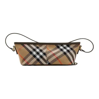 Burberry Cotton With Lambskin Detail Handbag Shoulder Bag Mini Women's Sand