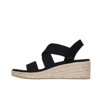 Skechers ARCH FIT BEVERLEE Strap Sandals Medium Heel Women's Black