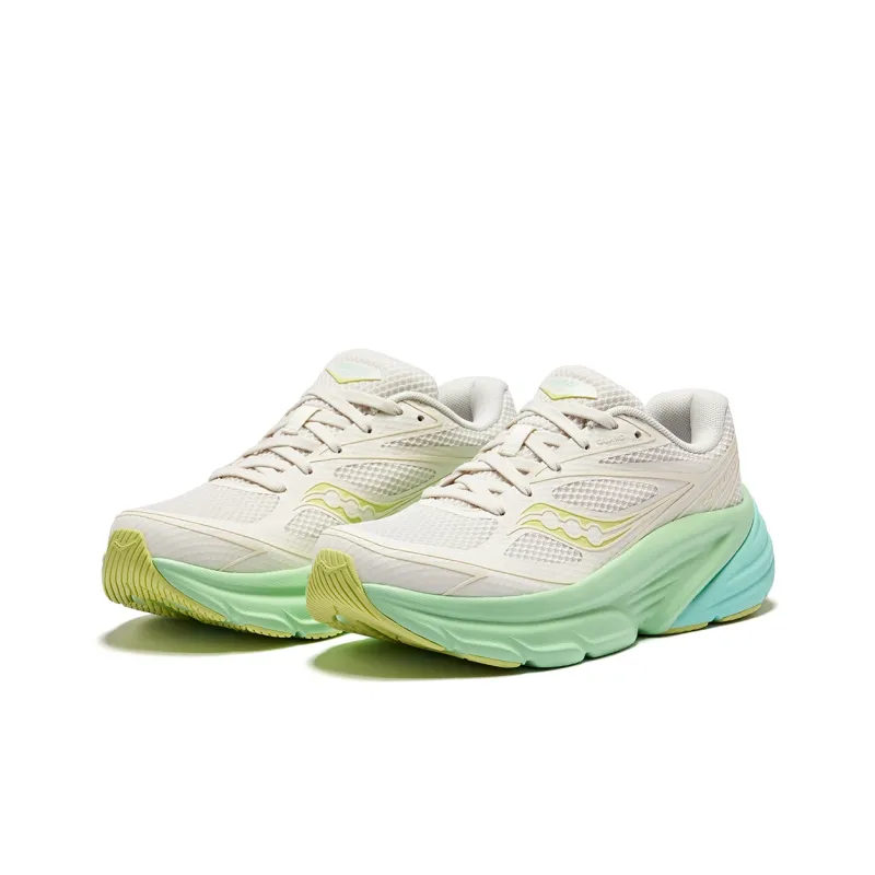 Saucony Cushioning Low-Top Running Shoes Women's Beige Green-2