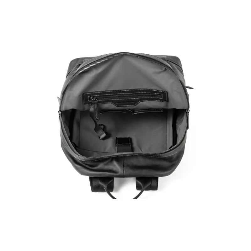 Sharkborough Cow Leather Backpack Medium Size Men's Black-6