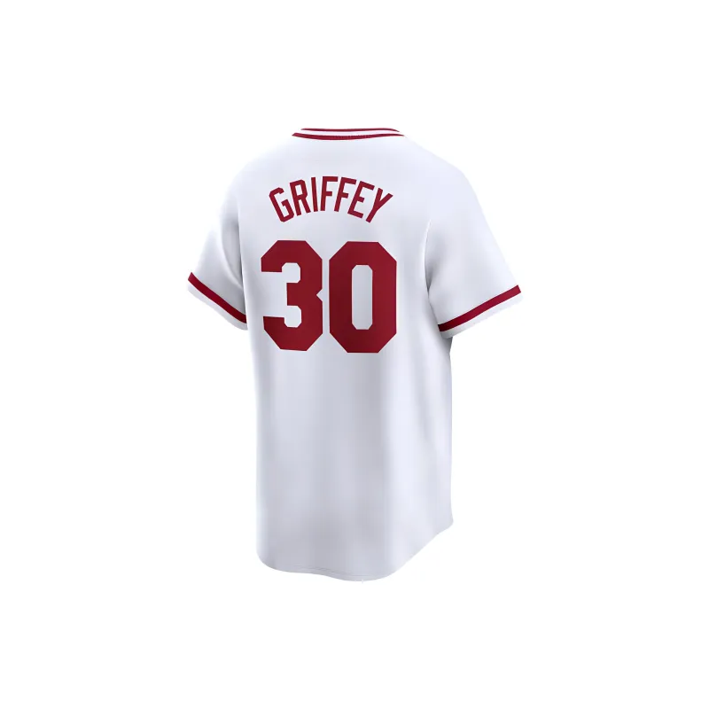 Nike x MLB Ken Griffey Cincinnati Reds Cooperstown Soccer Jerseys Men's White-1