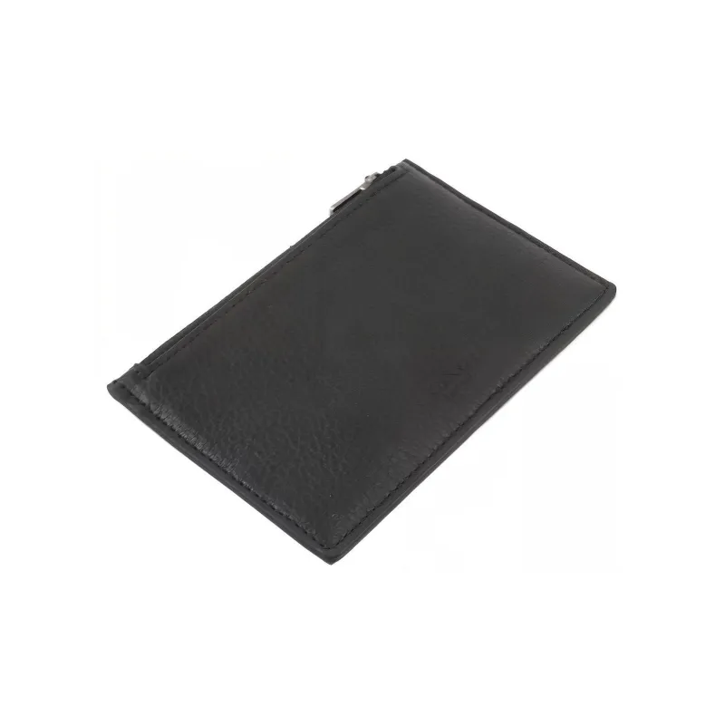 COACH Card Case Pebble Texture Cow Leather Coin Purse, Card Holder Unisex Black-2