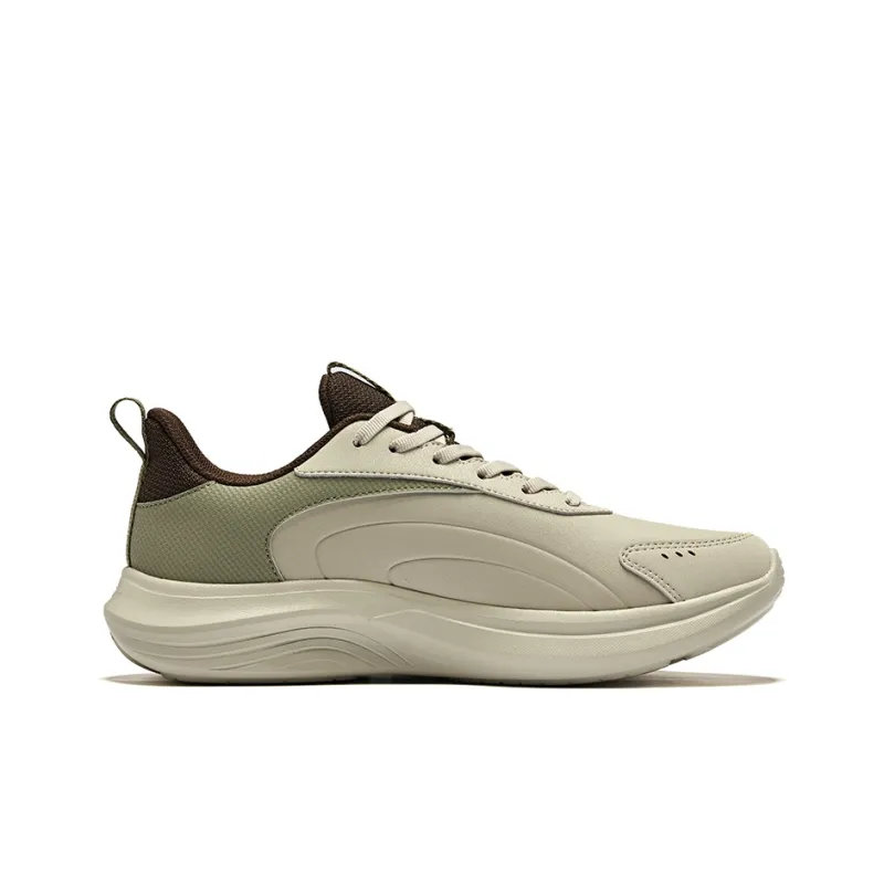 Erke Cushioning Wear-Resistant Low-Top Running Shoes Men's Warm Misty Gray Oak-1
