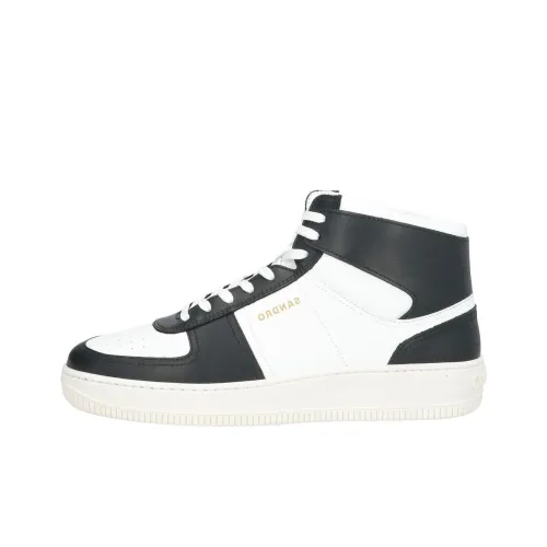 Sandro High Top Skateboard Shoes Men's Black White