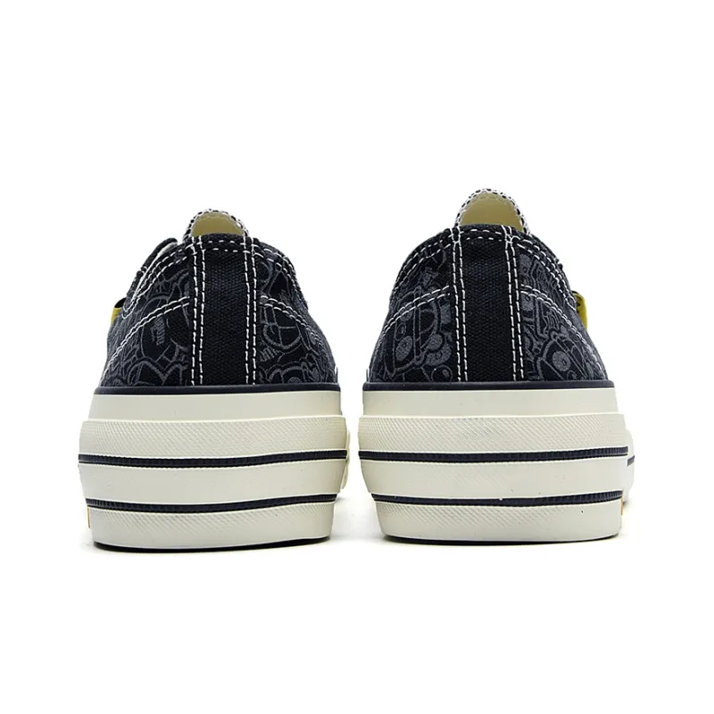 HLA Panda Wowo Series Low Top Canvas Shoes Men's Black-3