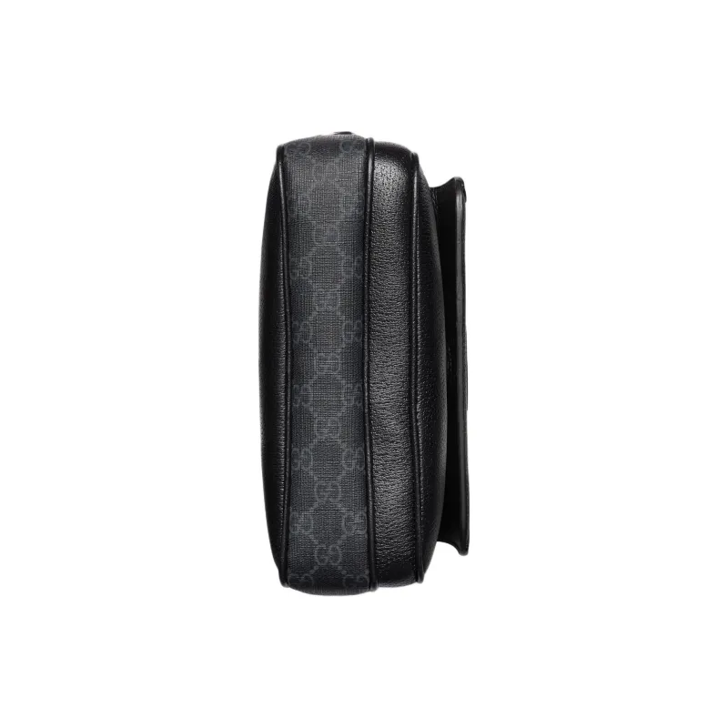GUCCI Leather Shoulder Bag Crossbody Bag Small Size Unisex Black-4