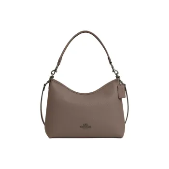 COACH Pebbled Leather Portable Crossbody Bag Shoulder Bag Women's Dark Stone Color