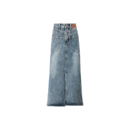 Silly Denim Long Skirts Women's Blue