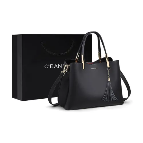 C°BANNER Split Cow Leather With Synthetic Leather Handbag, Shoulder Bag, Crossbody Bag Regular Women's Black