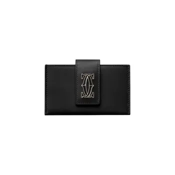 CARTIER Calfskin Card Holder Women's Black