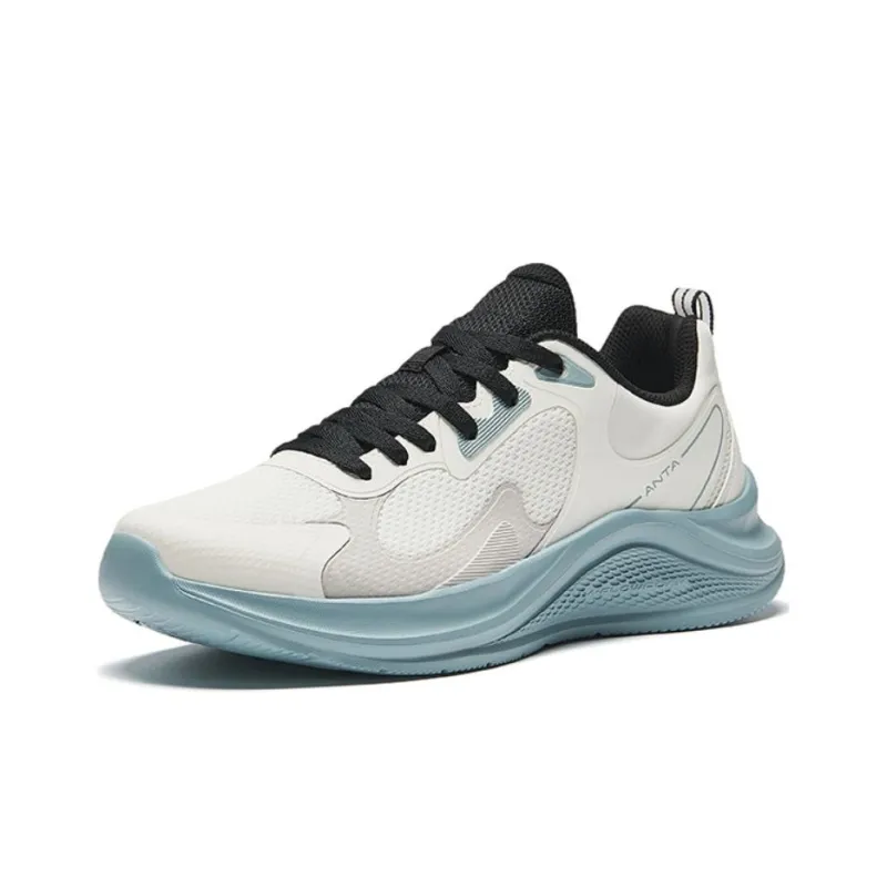 Anta Running Collection Shock Absorbers With Slip Resistant Features Low Top Casual Running Shoes Men's White Blue-1