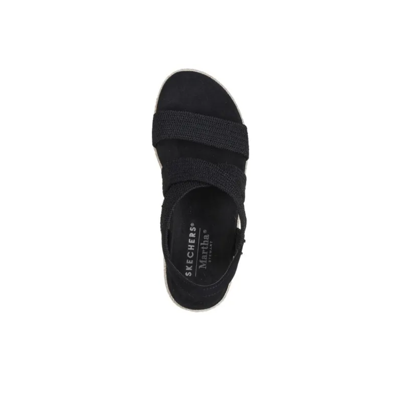 Skechers ARCH FIT BEVERLEE Strap Sandals Medium Heel Women's Black-3