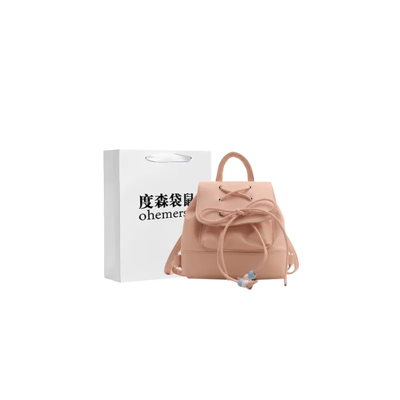 Dusen Kangaroo PU Backpack Regular Pink/Silver/Black/White-4