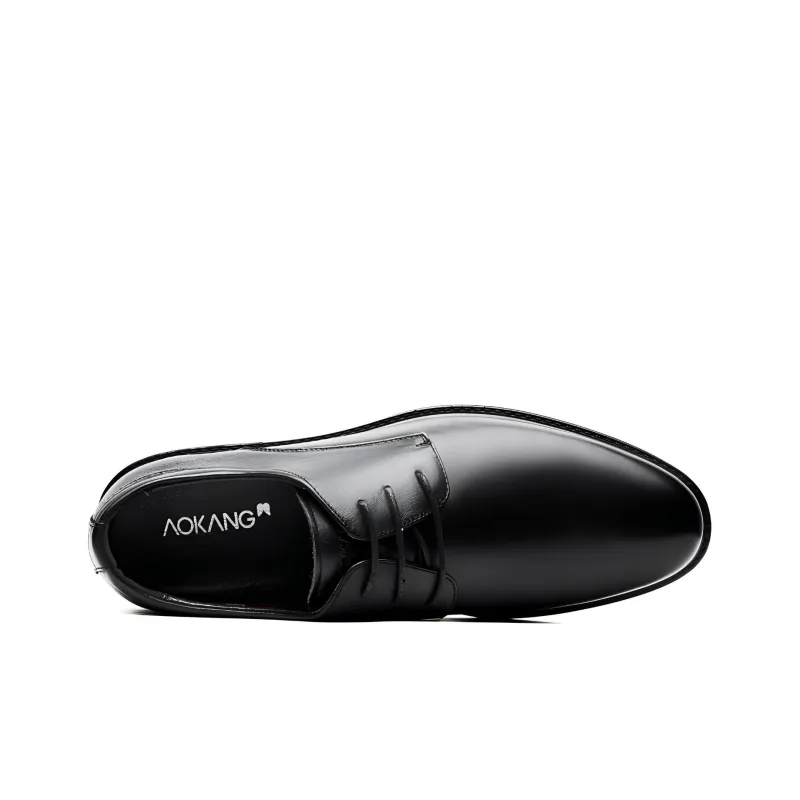 AOKANG Dress Shoes Men Low Top Black-3