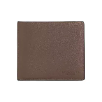 COACH Coin Wallet Smooth Calf Leather Wallet Mini Men's Dark Stone Color