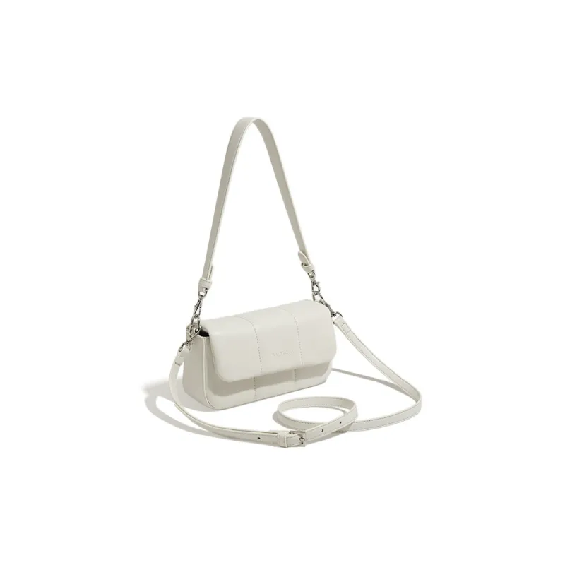 Farmacy Cow Leather Crossbody Bag Shoulder Bag Women's Ecru/Black/Coffee-2