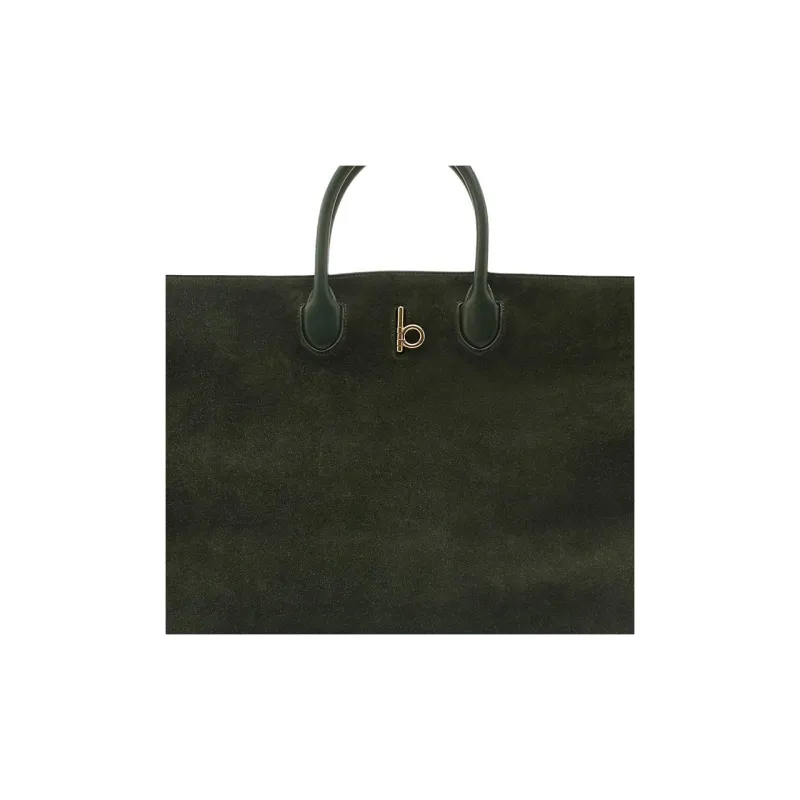 Burberry Rocking Horse Calf Suede Tote Bag, Shopping Bag, Handbag Tubas Women's Lake Blue-3