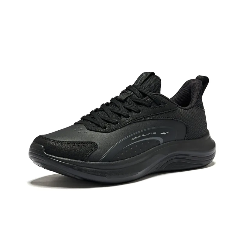 Erke Cushioning Wear Resistant Low Top Casual Running Shoes Men's Jet Black-2