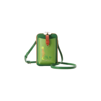 SAMANTHA THAVASA HUNTER Collaboration Synthetic Leather One Shoulder Crossbody Cell Phone Pouch Women's Green