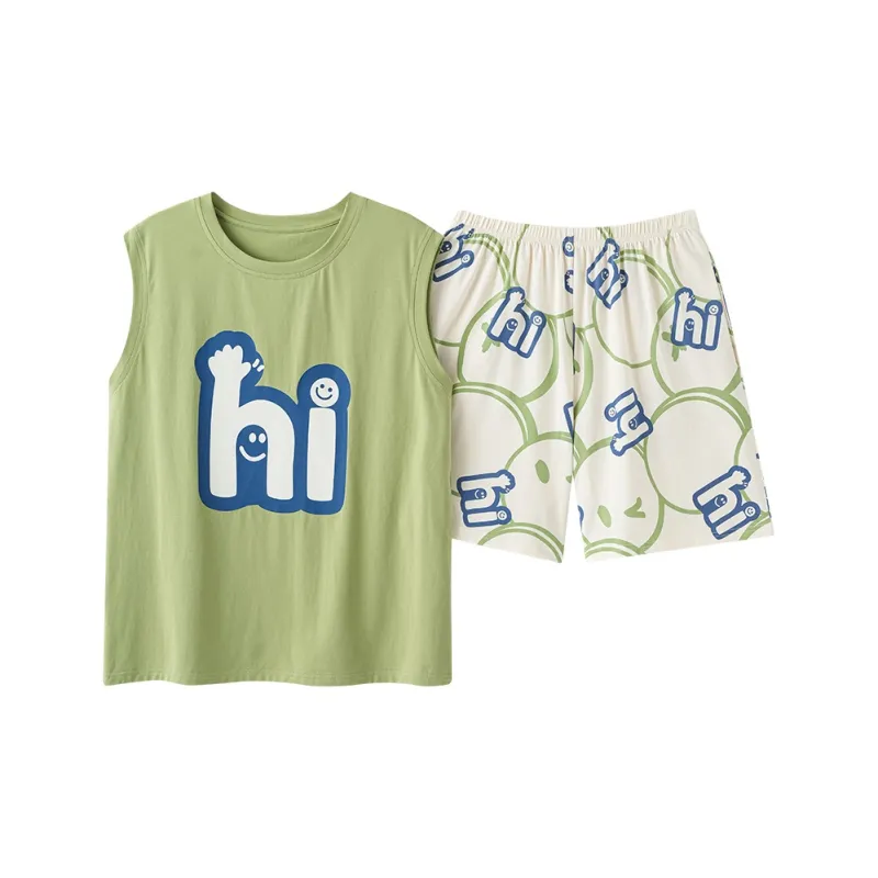 Qiao Ni Tong Pajama Set Women's Avocado Green-0