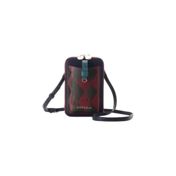 SAMANTHA THAVASA HUNTER Collaboration Synthetic Leather One Shoulder Crossbody Cell Phone Pouch Women's Marine