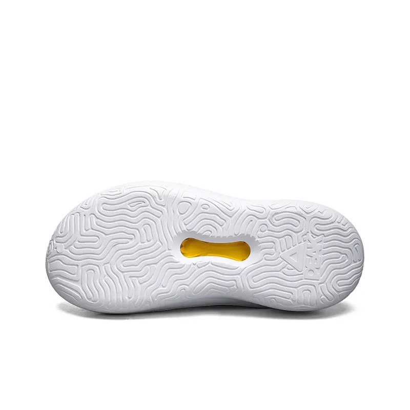 PEAK Abrasion Resistant Slip Resistant Massage Closed Toe Slippers Men's White Blue-5