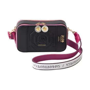 SAMANTHA THAVASA JoJo's Bizarre Adventure Gold Wind Collaboration Synthetic Leather Shoulder Bag Women's Black