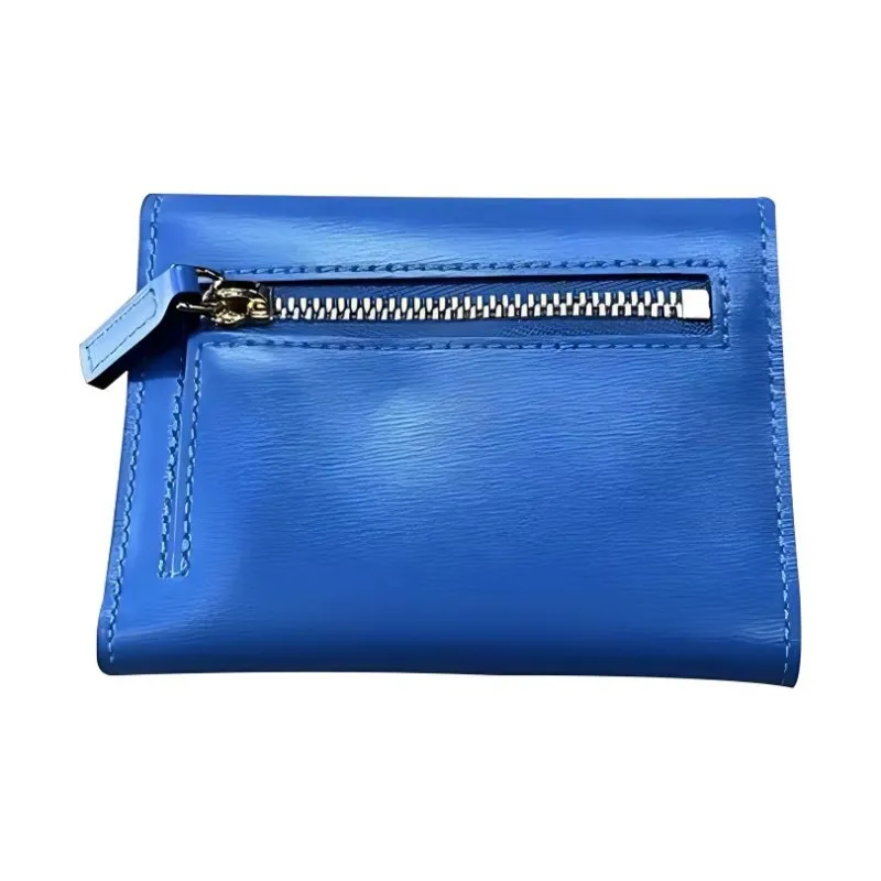 MCM Patricia Visetos Leather Wallet Mini Women's Blue-1