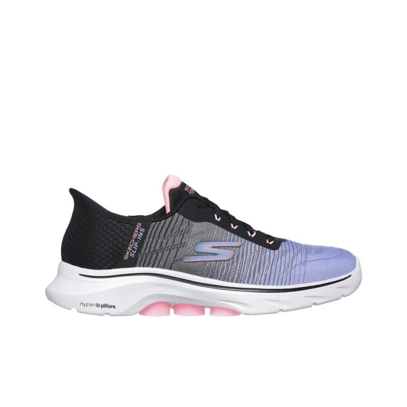 Skechers GO WALK 7 Anti Slip Wear Resistant Low Top Casual Shoes Women's Black Purple-1