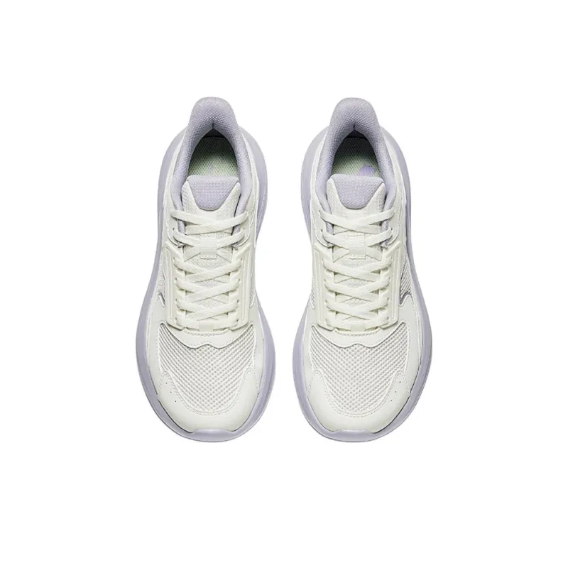 Anta Running Collection Cushioned Slip Resistant Low Top Running Shoes Women's White Purple-2