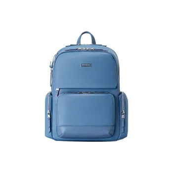 SAMSONITE KHALEESI Fabric Cow Leather Patchwork Laptop Bag Backpack Women's Blue