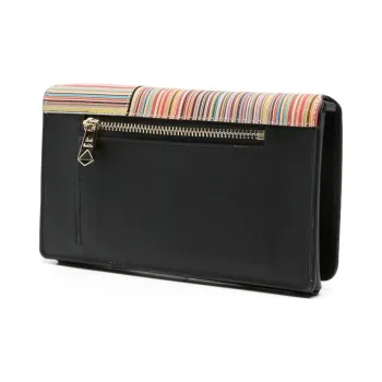 Paul Smith Calfskin One Shoulder Crossbody Cell Phone Pouch Women's Black Spelling Color