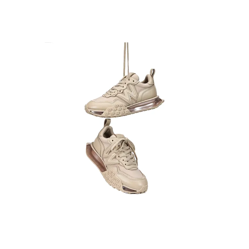 UanDi Cushioned Slip-Resistant Abrasion-Resistant Low-Top Casual Running Shoes Women's Apricot White-2