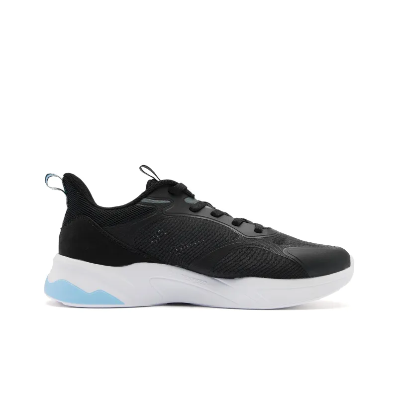 QIAODAN Anti-Slip Wear-Resistant Low-Top Running Shoes Women's Black Blue-1