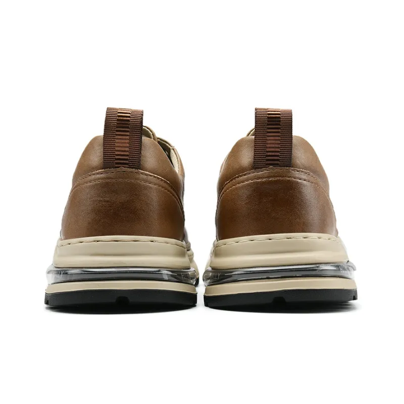 HLA Men's Shoes Vintage Wear-Resistant Versatile Work Boots Low-Top Platform Casual Leather Shoes-11
