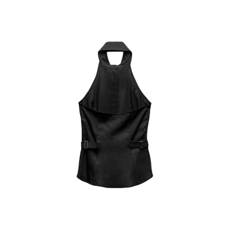 ZARA Tank Tops Women's Black-1