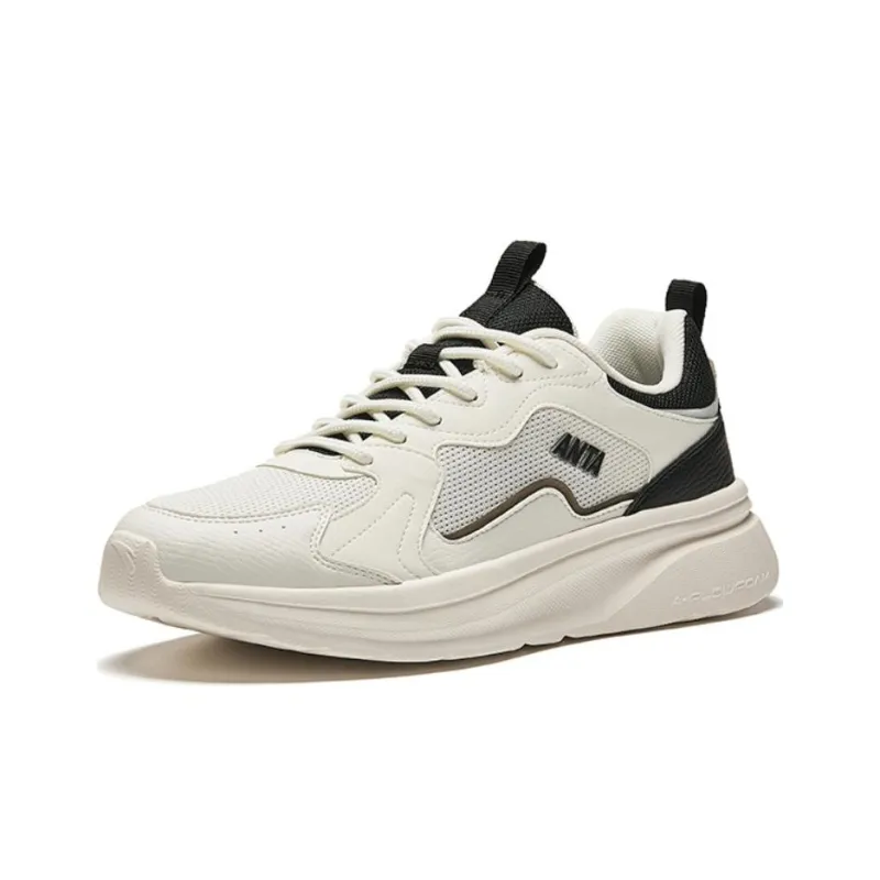 Anta Life Collection Cushioned Slip Resistant Low Top Casual Shoes Men's White Black-1